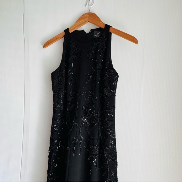 🆕Adrianna Papell Midnight Black Embellished Gown NWT sleeveless high neckline - Picture 5 of 12